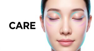 East Asian female model with radiant skin and smooth upper eyelids after rejuvenation
